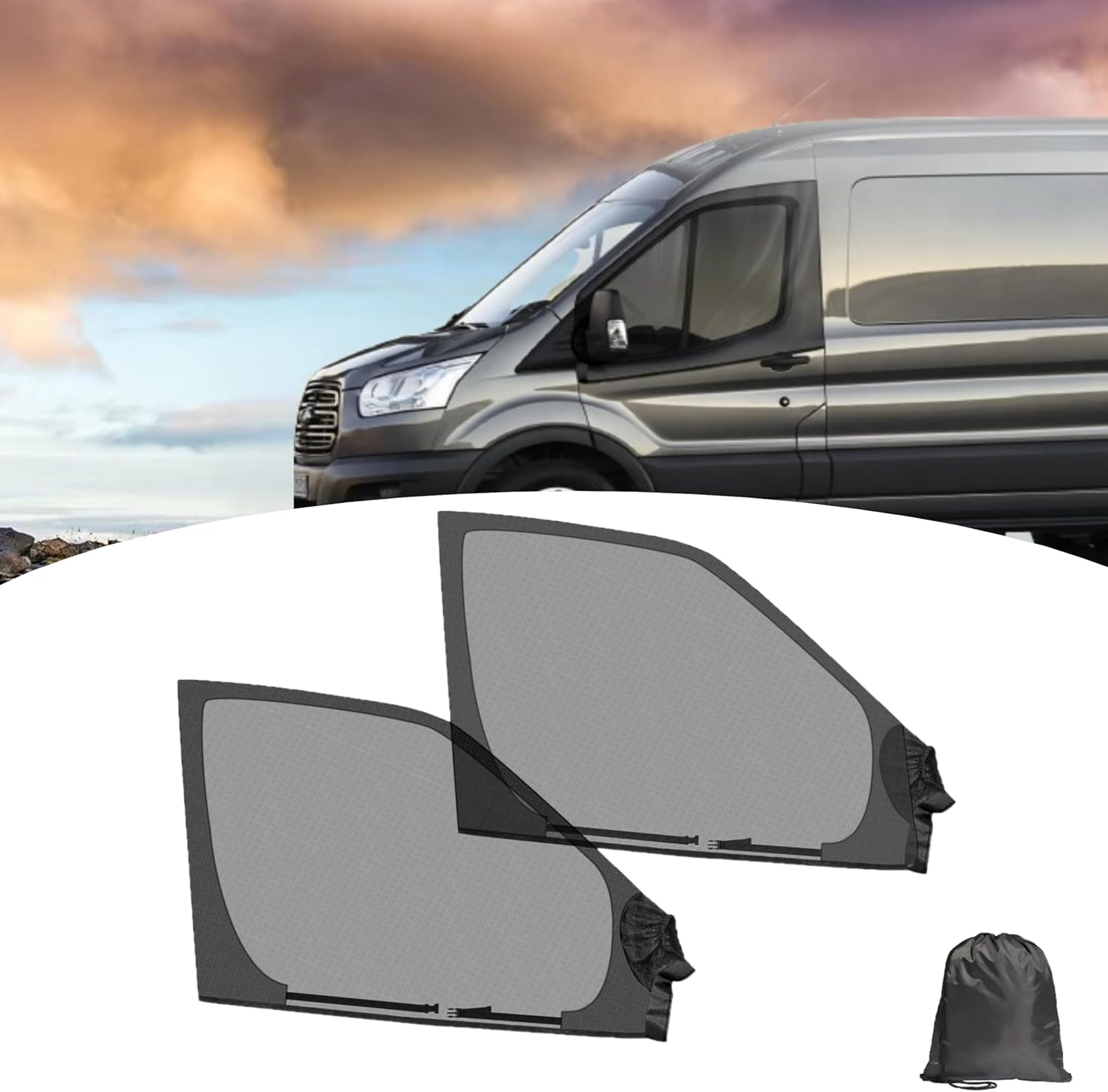 Car Accessories - 2 szt. Uniwersalne siatki na okna