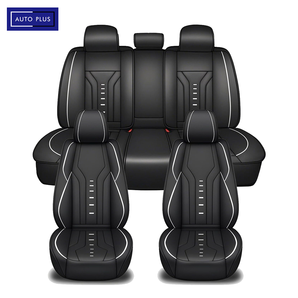 Leather Car Seat Covers Full Set Universal - Luksusowe uniwersalne skórzane pokrowce na fotele
