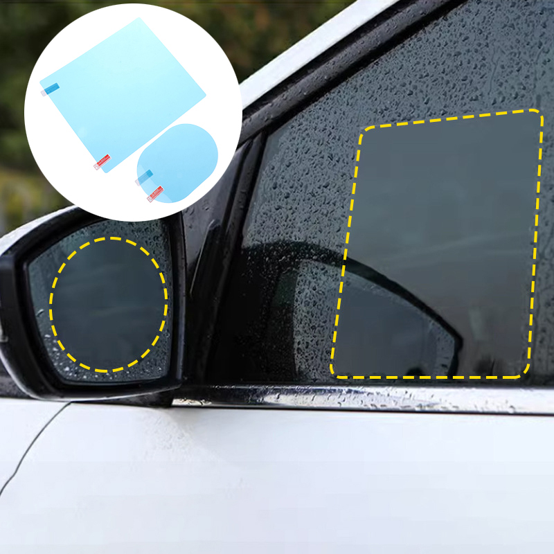 Anti Glare Car Rearview Mirror Film - 4 szt. Folii przeciwmgielnych, przeciwodblaskowych, wodoodpornych