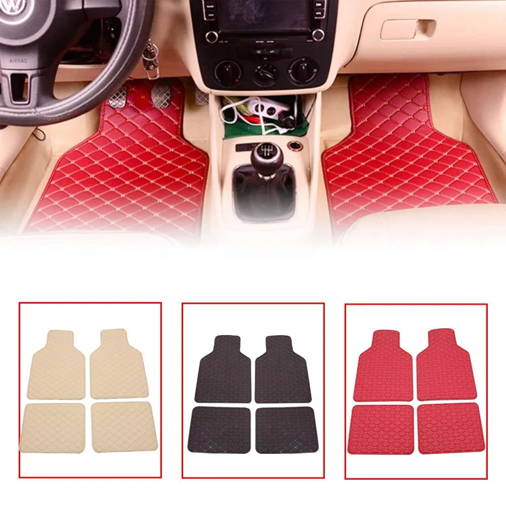 Car Floor Mats Universal Waterproof Leather - Mata podłogowa do samochodu 4-częściowy zestaw