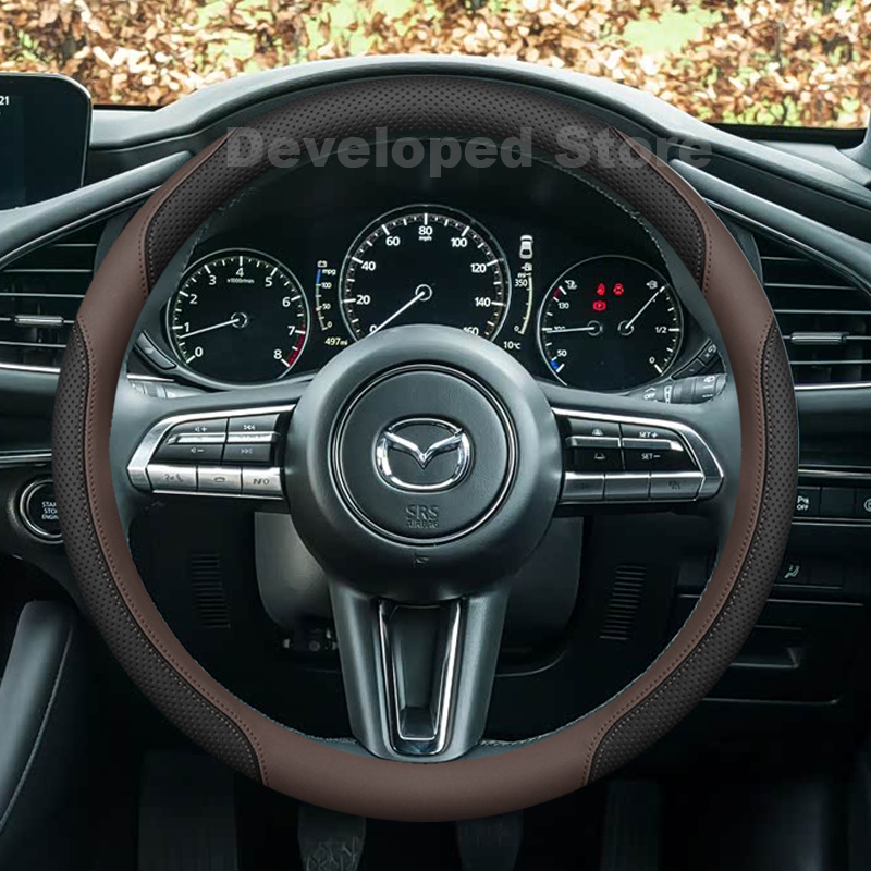 Car Steering Wheel Cover Anti Slip Breathable - Pokrowiec na kierownicę samochodową do Mazda