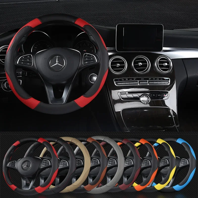Car Steering Wheel Cover Anti Slip Breathable - Pokrowiec na kierownicę samochodową ze skóry