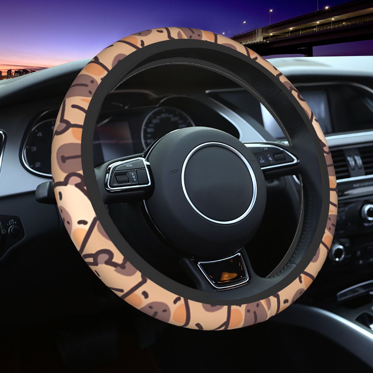 Kawaii Anime Capybara Pokrowie – Car Steering Wheel Cover Anti Slip Breathable recenzja i cena