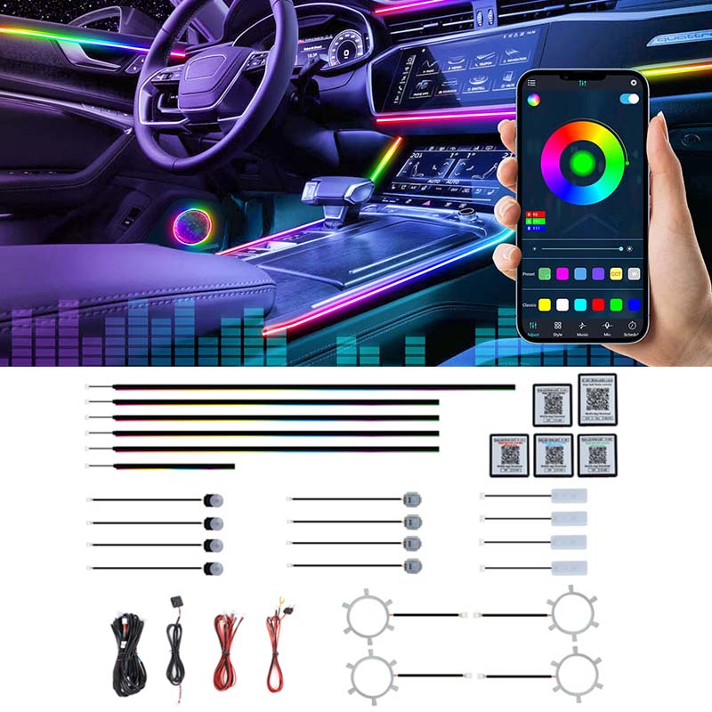 22 w 1 Dream Color RGB Dynamic – Led Ambient Interior Car Lights App Control recenzja i cena