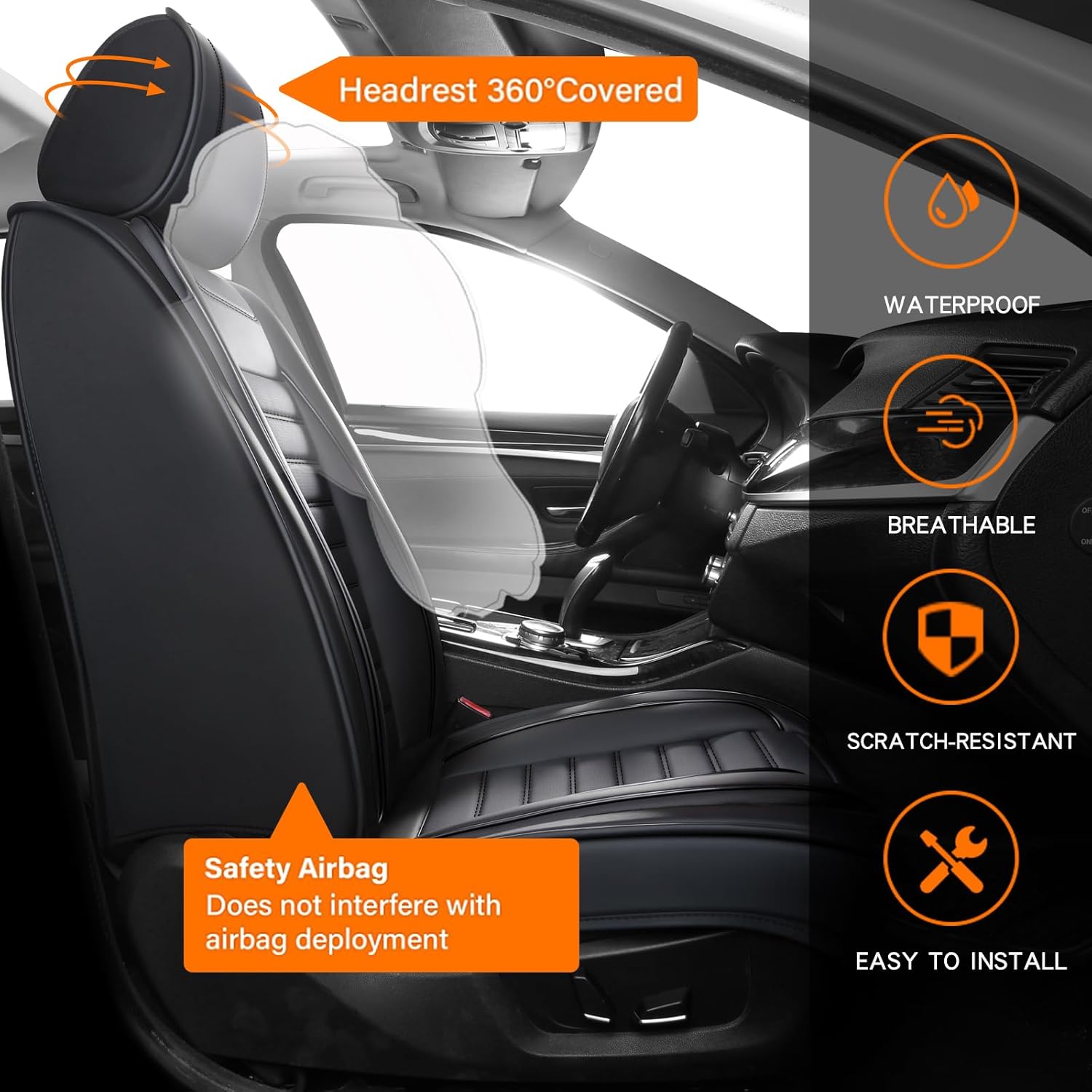 5 szt. Komplet Pokrowców na Si – Leather Car Seat Covers Full Set Universal recenzja i cena