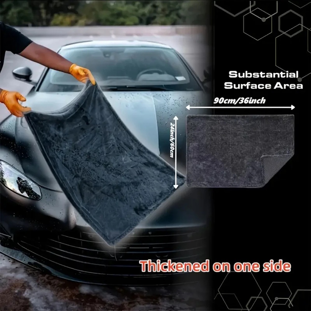 Duża, ciemnoszara ściereczka z – Microfiber Car Drying Towel Super Absorbent recenzja i cena