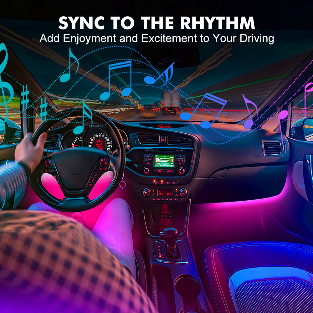 Neonowe LED-owe oświetlenie wn – Led Ambient Interior Car Lights App Control recenzja i cena