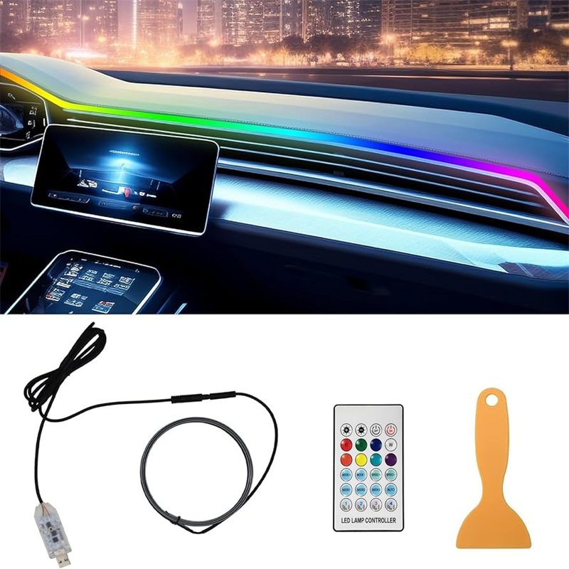 Kolorowe LED wnętrze samochodu – Led Ambient Interior Car Lights App Control recenzja i cena
